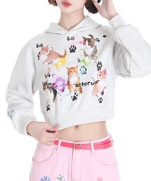 ROOPTOKYO（ループトウキョウ）の「▲CAT SHORT HOODIE / キャットショート丈パーカー（ルームウェア/パジャマ）」