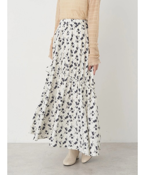 earth music&ecology(アースミュージックアンドエコロジー)の「ドロストギャザーフレアスカート(スカート・レディース・その他14/ピンク/ブラック・FREE)」の5枚目の写真