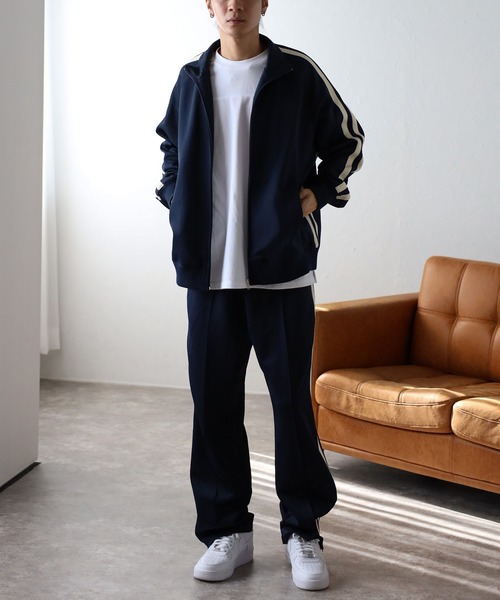 CREARE -LINO-（クレアーレリノ）の「オーバーサイズ ルーズ サイドライン トラックジャケット/ブルゾン セットアップ対応 <ユニセックス>（ブルゾン・メンズ・アイボリー/ネイビー/ブラック・M/L）」の21枚目の写真