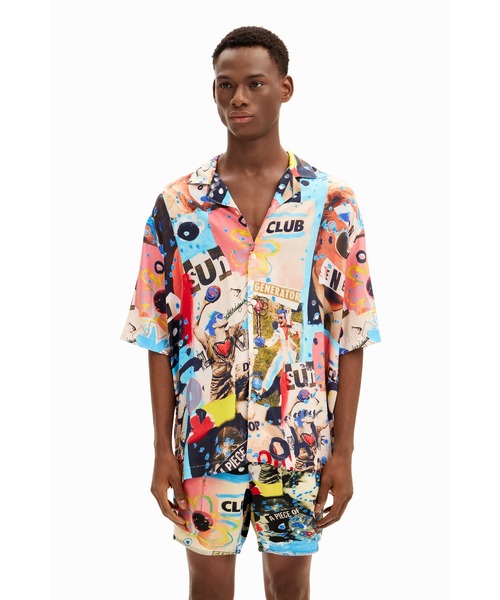 Desigual(デシグアル)の「コラージュ しなやかリゾートシャツ(シャツ/ブラウス・メンズ・ブルー・XL/L/M/XXL/S)」の5枚目の写真