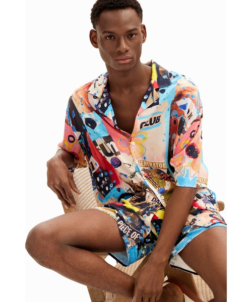 Desigual(デシグアル)の「コラージュ しなやかリゾートシャツ(シャツ/ブラウス・メンズ・ブルー・XL/L/M/XXL/S)」の7枚目の写真