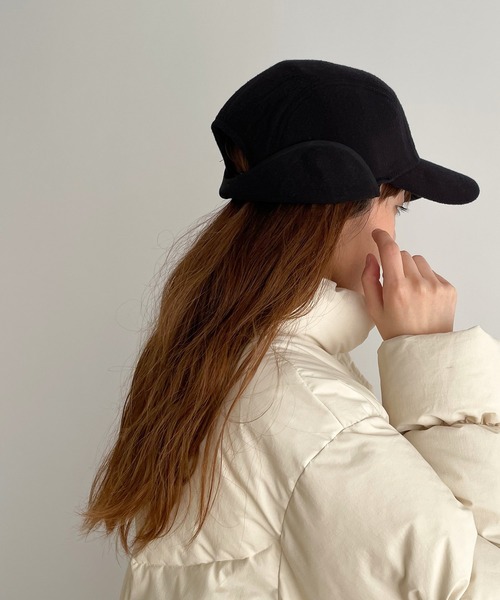 CANAL JEAN（キャナルジーン）の「El mar　フリースフライトキャップ（キャップ・レディース・ブラック/ネイビー・ONE SIZE）」の6枚目の写真