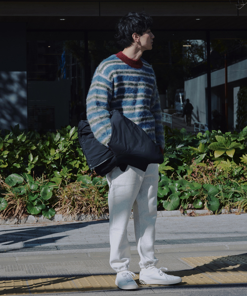 JOURNAL STANDARD relume（ジャーナルスタンダード　レリューム）の「CALIFORNIA シャギーパターン クルーネックニット（ニット/セーター・メンズ・サックスブルー/ベージュ系その他/ブラック・LARGE/MEDIUM）」の5枚目の写真