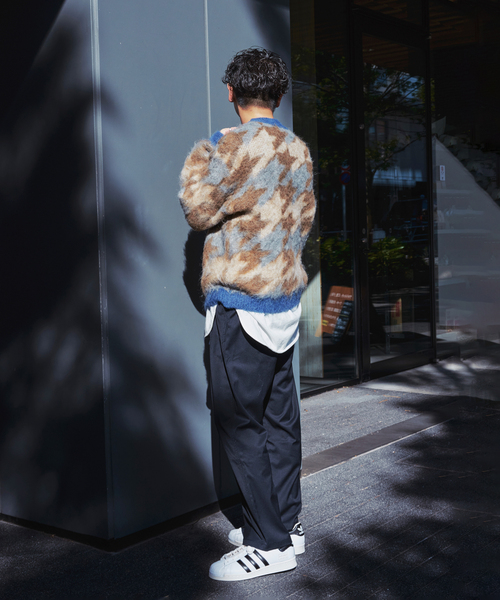 JOURNAL STANDARD relume（ジャーナルスタンダード　レリューム）の「CALIFORNIA シャギーパターン クルーネックニット（ニット/セーター・メンズ・サックスブルー/ベージュ系その他/ブラック・LARGE/MEDIUM）」の7枚目の写真