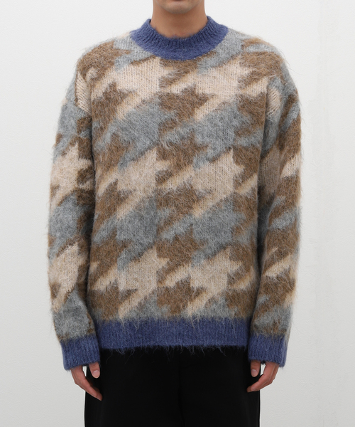 JOURNAL STANDARD relume（ジャーナルスタンダード　レリューム）の「CALIFORNIA シャギーパターン クルーネックニット（ニット/セーター・メンズ・サックスブルー/ベージュ系その他/ブラック・LARGE/MEDIUM）」の22枚目の写真