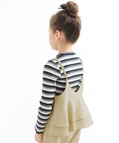 Bee des Bee（ビーデスビー）の「バックフリル オールインワンパンツ（サロペット/オーバーオール・キッズ・パープル/ブラック・100cm/110cm/120cm/130cm/140cm/150cm）」の13枚目の写真