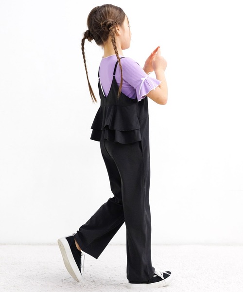 Bee des Bee（ビーデスビー）の「バックフリル オールインワンパンツ（サロペット/オーバーオール・キッズ・パープル/ブラック・100cm/110cm/120cm/130cm/140cm/150cm）」の19枚目の写真