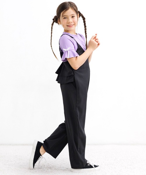 Bee des Bee（ビーデスビー）の「バックフリル オールインワンパンツ（サロペット/オーバーオール・キッズ・パープル/ブラック・100cm/110cm/120cm/130cm/140cm/150cm）」の20枚目の写真