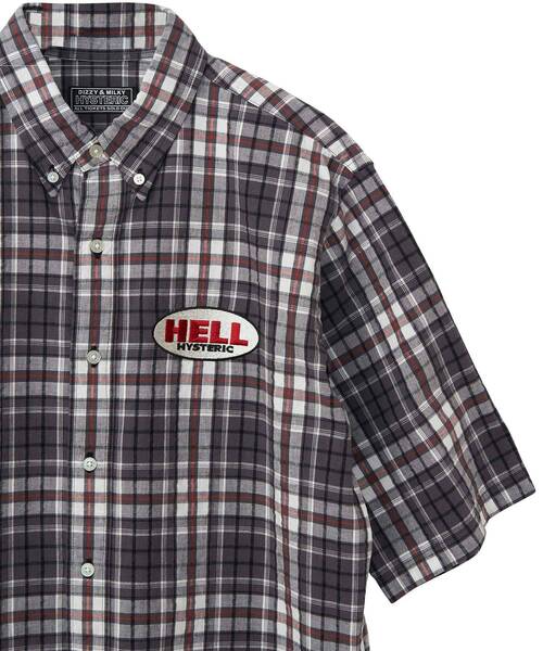 HYSTERIC GLAMOUR（ヒステリックグラマー）の「HYSTERIC HELL刺繍 ボタンダウンシャツ（シャツ/ブラウス・メンズ・チャコールグレー/ブルー系その他・X-LARGE/LARGE/MEDIUM/SMALL）」の10枚目の写真