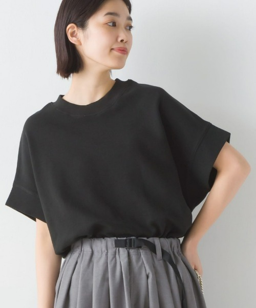 OMNES（オムネス）の「リップルダブルフェイスワイドシルエット半袖プルオーバー（Tシャツ/カットソー・レディース・ベージュ/ブラック/ホワイト/ラベンダー/ネイビー・FREE）」の11枚目の写真