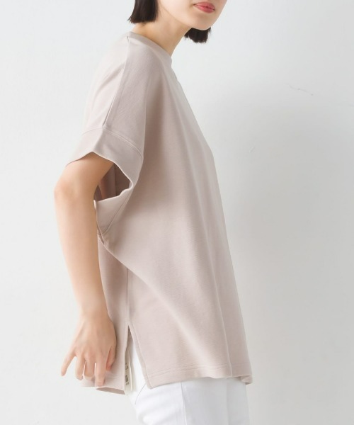 OMNES（オムネス）の「リップルダブルフェイスワイドシルエット半袖プルオーバー（Tシャツ/カットソー・レディース・ベージュ/ブラック/ホワイト/ラベンダー/ネイビー・FREE）」の17枚目の写真