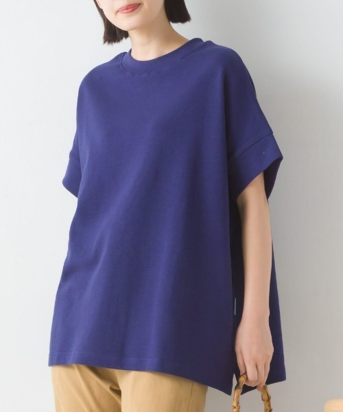 OMNES（オムネス）の「リップルダブルフェイスワイドシルエット半袖プルオーバー（Tシャツ/カットソー・レディース・ベージュ/ブラック/ホワイト/ラベンダー/ネイビー・FREE）」の21枚目の写真