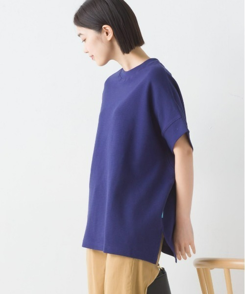 OMNES（オムネス）の「リップルダブルフェイスワイドシルエット半袖プルオーバー（Tシャツ/カットソー・レディース・ベージュ/ブラック/ホワイト/ラベンダー/ネイビー・FREE）」の22枚目の写真