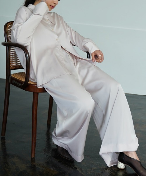 CIEL'AIR(シエルエアー)の「Satin Wide Trouser(その他パンツ・レディース・ベージュ/ブラウン・M/L)」の12枚目の写真
