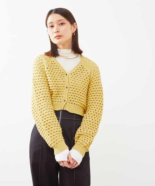 SOFFITTO（ソフィット）の「2WAYニットカーディガン（カーディガン/ボレロ・レディース・イエロー/ブラック/オフホワイト・FREE）」の13枚目の写真