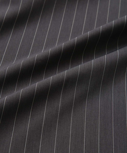 JUNRED（ジュンレッド）の「【 イージーケア 】 ダブルポケットストライプマキシシャツ（シャツ/ブラウス・メンズ・ブラック/オフホワイト/グレー・M/L/S）」の9枚目の写真