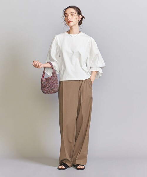 BEAUTY&YOUTH UNITED ARROWS（ビューティーアンドユースユナイテッドアローズ）の「【WEB限定】ボリュームスリーブ コンビ プルオーバー 2（Tシャツ/カットソー・レディース・コバルトブルー/ブラック/ベージュ/オフホワイト/モカ・FREE）」の18枚目の写真