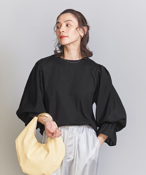 BEAUTY&YOUTH UNITED ARROWS（ビューティーアンドユースユナイテッドアローズ）の「【WEB限定】ボリュームスリーブ コンビ プルオーバー 2（Tシャツ/カットソー・レディース・コバルトブルー/ブラック/ベージュ/オフホワイト/モカ・FREE）」の20枚目の写真