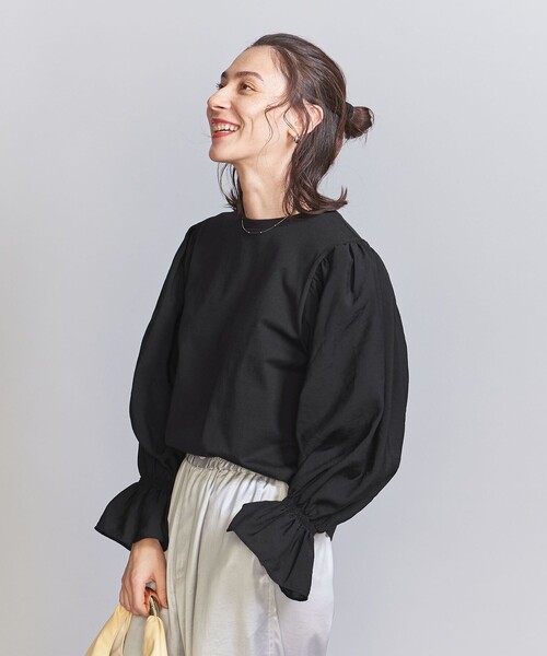 BEAUTY&YOUTH UNITED ARROWS（ビューティーアンドユースユナイテッドアローズ）の「【WEB限定】ボリュームスリーブ コンビ プルオーバー 2（Tシャツ/カットソー・レディース・コバルトブルー/ブラック/ベージュ/オフホワイト/モカ・FREE）」の21枚目の写真