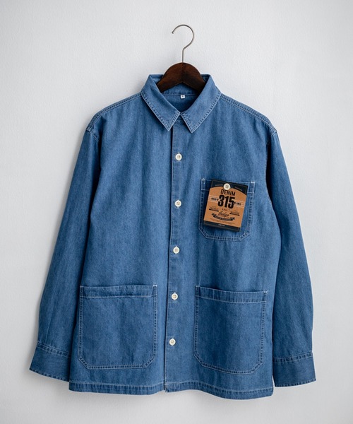 Rocky Monroe(ロッキーモンロー)の「6.5ozデニムワークジャケット/カバーオールシャツ(カバーオール・メンズ・アイボリー/ブルー/ネイビー・LL/L/M)」の19枚目の写真