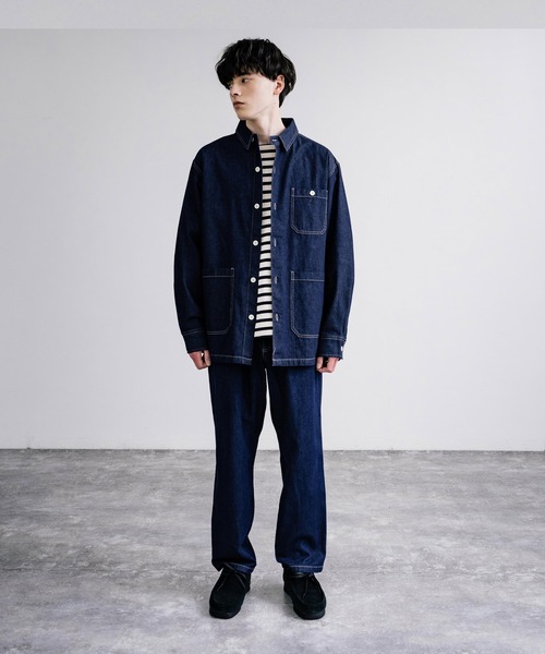 Rocky Monroe(ロッキーモンロー)の「6.5ozデニムワークジャケット/カバーオールシャツ(カバーオール・メンズ・アイボリー/ブルー/ネイビー・LL/L/M)」の7枚目の写真