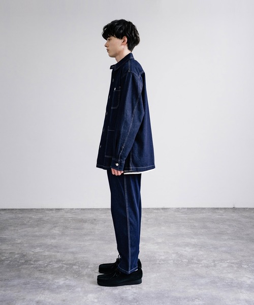 Rocky Monroe(ロッキーモンロー)の「6.5ozデニムワークジャケット/カバーオールシャツ(カバーオール・メンズ・アイボリー/ブルー/ネイビー・LL/L/M)」の8枚目の写真