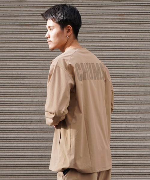 CHUMS(チャムス)の「CHUMS/チャムス ロンTEE ボックスシルエット ストレッチ 通気性 セットアップ対応 CH01-2343(Tシャツ/カットソー・メンズ・ブラック/オフホワイト/ベージュ・M/L/XL)」の18枚目の写真