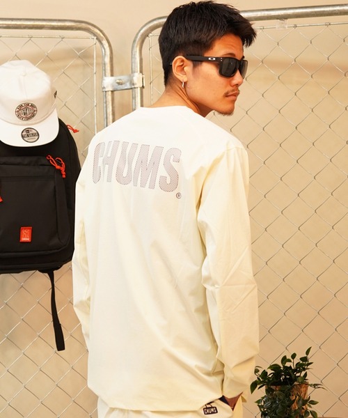 CHUMS(チャムス)の「CHUMS/チャムス ロンTEE ボックスシルエット ストレッチ 通気性 セットアップ対応 CH01-2343(Tシャツ/カットソー・メンズ・ブラック/オフホワイト/ベージュ・M/L/XL)」の4枚目の写真