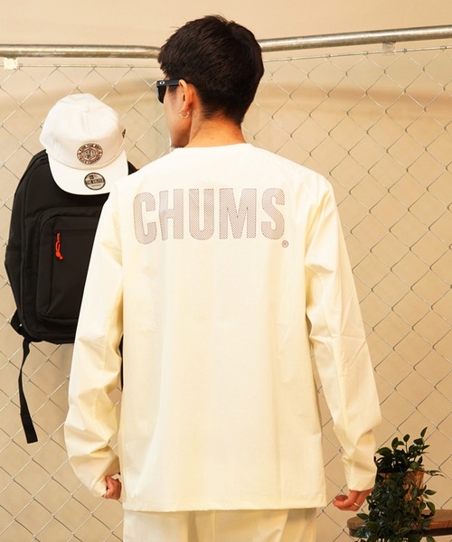 CHUMS(チャムス)の「CHUMS/チャムス ロンTEE ボックスシルエット ストレッチ 通気性 セットアップ対応 CH01-2343(Tシャツ/カットソー・メンズ・ブラック/オフホワイト/ベージュ・M/L/XL)」の5枚目の写真