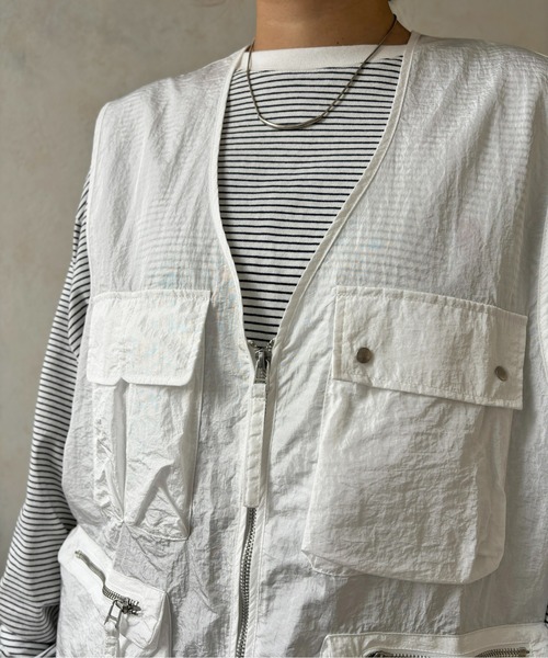 CPCM(シーピーシーエム)の「グロスワッシャーミリタリーベスト(ベスト・レディース・オフホワイト/ブラック・FREE)」の14枚目の写真