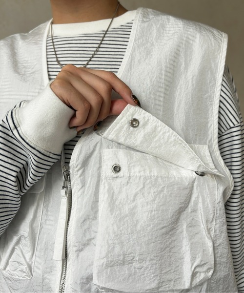 CPCM(シーピーシーエム)の「グロスワッシャーミリタリーベスト(ベスト・レディース・オフホワイト/ブラック・FREE)」の17枚目の写真