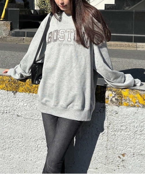 ENVYM（アンビー）の「カレッジロゴスウェット（スウェット・レディース・グレー/ブラック/ホワイト・FREE）」の3枚目の写真