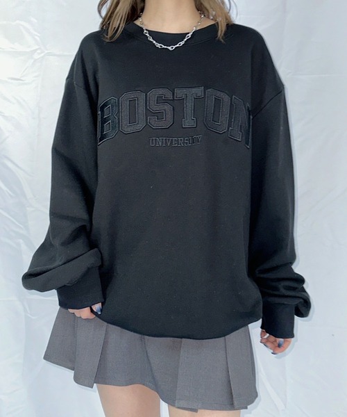 ENVYM（アンビー）の「カレッジロゴスウェット（スウェット・レディース・グレー/ブラック/ホワイト・FREE）」の2枚目の写真