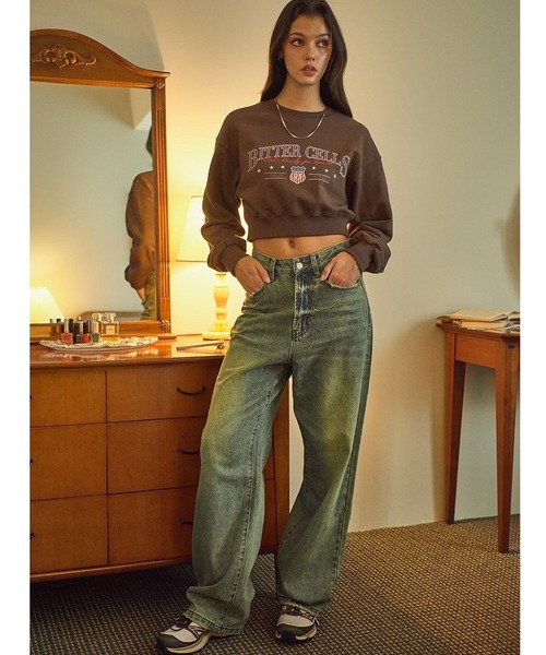 BITTER CELLS（ビターセルズ）の「BITTER CELLS／MOOD プルオーバー（ウラケ）（スウェット・レディース・ライトグレー/ブラウン/ピンク・SMALL/LARGE）」の17枚目の写真