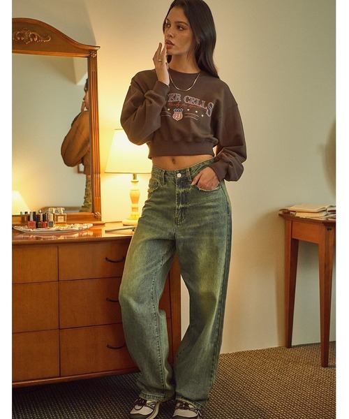 BITTER CELLS（ビターセルズ）の「BITTER CELLS／MOOD プルオーバー（ウラケ）（スウェット・レディース・ライトグレー/ブラウン/ピンク・SMALL/LARGE）」の18枚目の写真