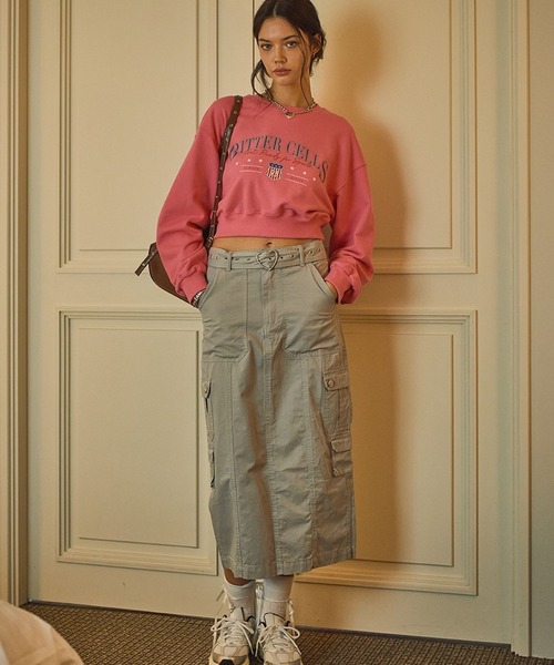 BITTER CELLS（ビターセルズ）の「BITTER CELLS／MOOD プルオーバー（ウラケ）（スウェット・レディース・ライトグレー/ブラウン/ピンク・SMALL/LARGE）」の4枚目の写真