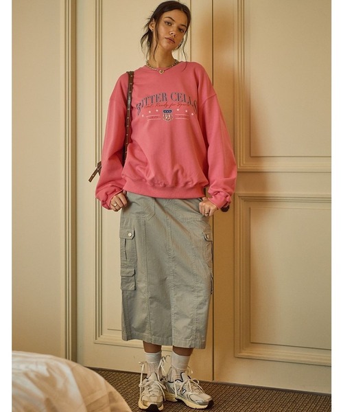 BITTER CELLS（ビターセルズ）の「BITTER CELLS／MOOD プルオーバー（ウラケ）（スウェット・レディース・ライトグレー/ブラウン/ピンク・SMALL/LARGE）」の21枚目の写真