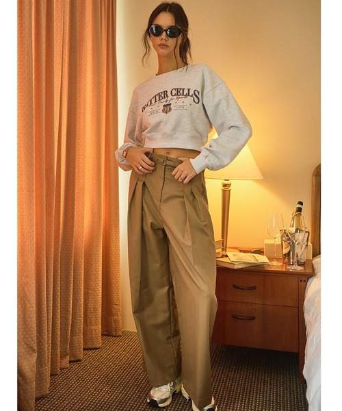 BITTER CELLS（ビターセルズ）の「BITTER CELLS／MOOD プルオーバー（ウラケ）（スウェット・レディース・ライトグレー/ブラウン/ピンク・SMALL/LARGE）」の9枚目の写真