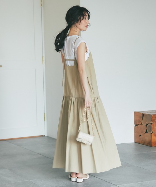 ラブティックボンボン リボンチュールワンピース ホワイト サイズ38 大人っぽシルエット】リボンチュールワンピース | La boutique