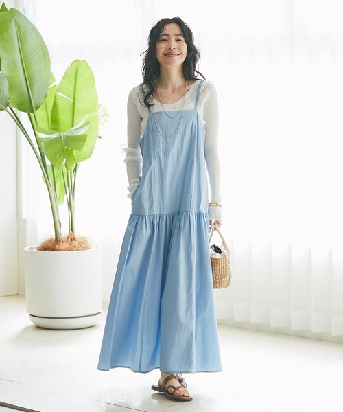 美品 ラブティックボンボン ティアードキャミワンピース ブルー La boutique BonBon（ラブティックボンボン）の「【miki監修