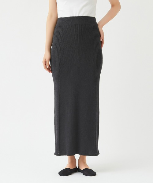 Tuche（トゥシェ）の「Tuche/トゥシェ  ストレッチパンツ 無地ニット スカート（スカート・レディース・パープル系その他/ブラック・MEDIUM/LARGE）」の3枚目の写真
