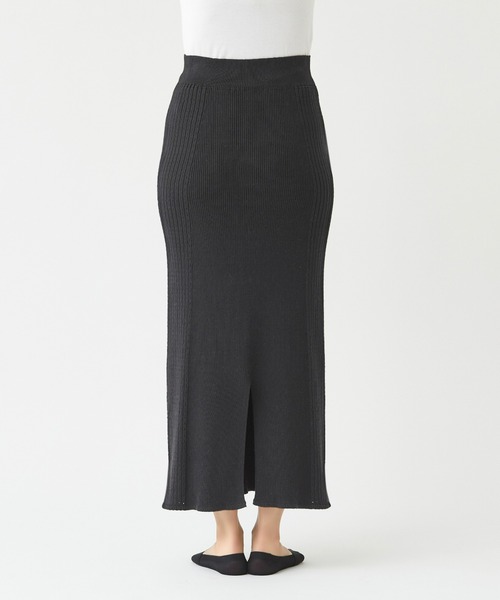 Tuche（トゥシェ）の「Tuche/トゥシェ  ストレッチパンツ 無地ニット スカート（スカート・レディース・パープル系その他/ブラック・MEDIUM/LARGE）」の5枚目の写真