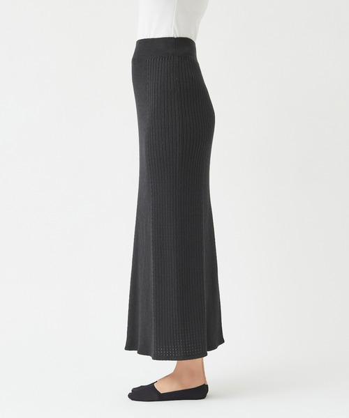 Tuche（トゥシェ）の「Tuche/トゥシェ  ストレッチパンツ 無地ニット スカート（スカート・レディース・パープル系その他/ブラック・MEDIUM/LARGE）」の4枚目の写真