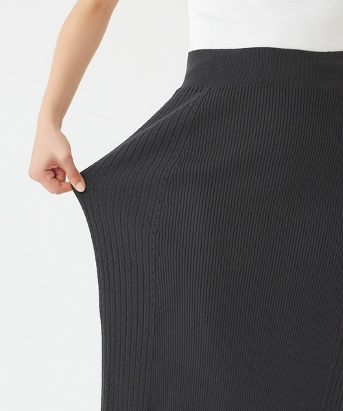 Tuche（トゥシェ）の「Tuche/トゥシェ  ストレッチパンツ 無地ニット スカート（スカート・レディース・パープル系その他/ブラック・MEDIUM/LARGE）」の7枚目の写真