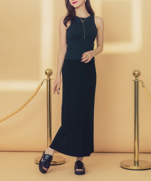 Tuche（トゥシェ）の「Tuche/トゥシェ  ストレッチパンツ 無地ニット スカート（スカート・レディース・パープル系その他/ブラック・MEDIUM/LARGE）」の14枚目の写真