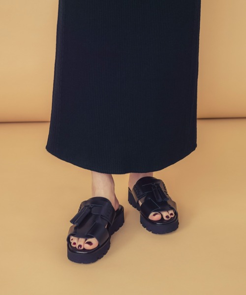 Tuche（トゥシェ）の「Tuche/トゥシェ  ストレッチパンツ 無地ニット スカート（スカート・レディース・パープル系その他/ブラック・MEDIUM/LARGE）」の18枚目の写真