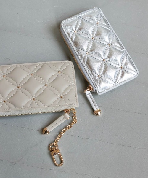 RANDA（ランダ）の「キルティングｘスタッズ フラグメントケース（カードケース・レディース・ピンク/アイボリー/ブラック/シルバー・FREE）」の8枚目の写真