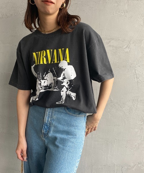 GOOD ROCK SPEED（グッドロックスピード）の「[GOOD ROCK SPEED/グッドロックスピード] NIRVANA ロックプリントTシャツ（Tシャツ/カットソー・レディース・チャコールグレー・L/XL）」の2枚目の写真