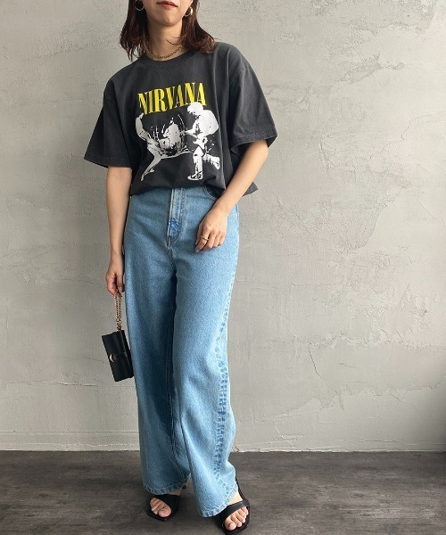 GOOD ROCK SPEED（グッドロックスピード）の「[GOOD ROCK SPEED/グッドロックスピード] NIRVANA ロックプリントTシャツ（Tシャツ/カットソー・レディース・チャコールグレー・L/XL）」の17枚目の写真