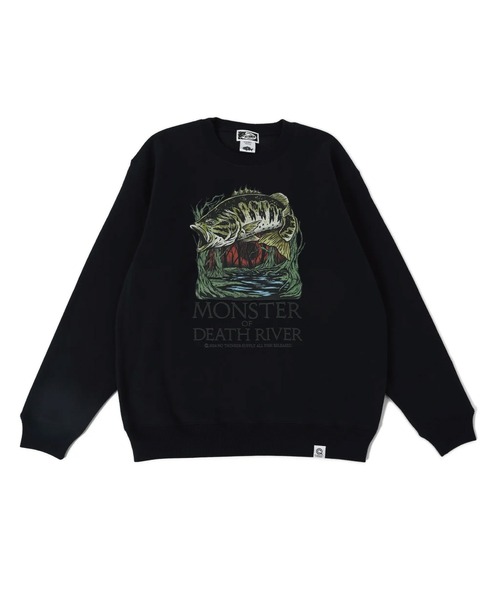 NOTHINKER(ノーシンカー)の「MONSTER OF DEATH RIVER Crewneck Sweat(スウェット・メンズ・ヘザーグレー/ネイビー・LARGE/X-LARGE/MEDIUM/SMALL/XX-LARGE)」の1枚目の写真